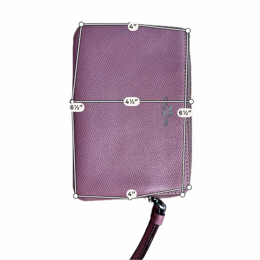 COACH Mauve Pink Crossgrain Leather Wristlet Wallet